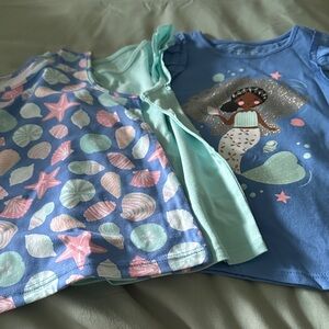 The Children's Place Seashell and Mermaid Tank Tops - Blue and Pink